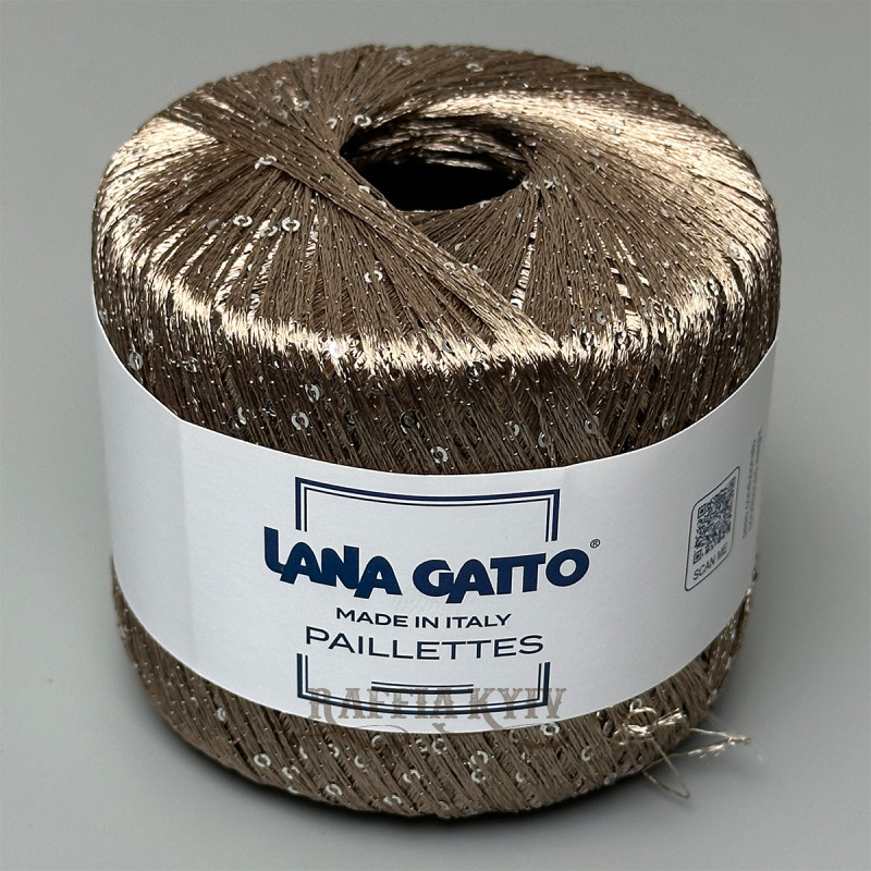 Пряжа з паєтками Lana Gatto Paillettes 30100 (Duna)