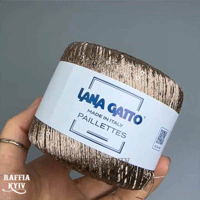 Пряжа з паєтками Lana Gatto Paillettes 30100 (Duna)