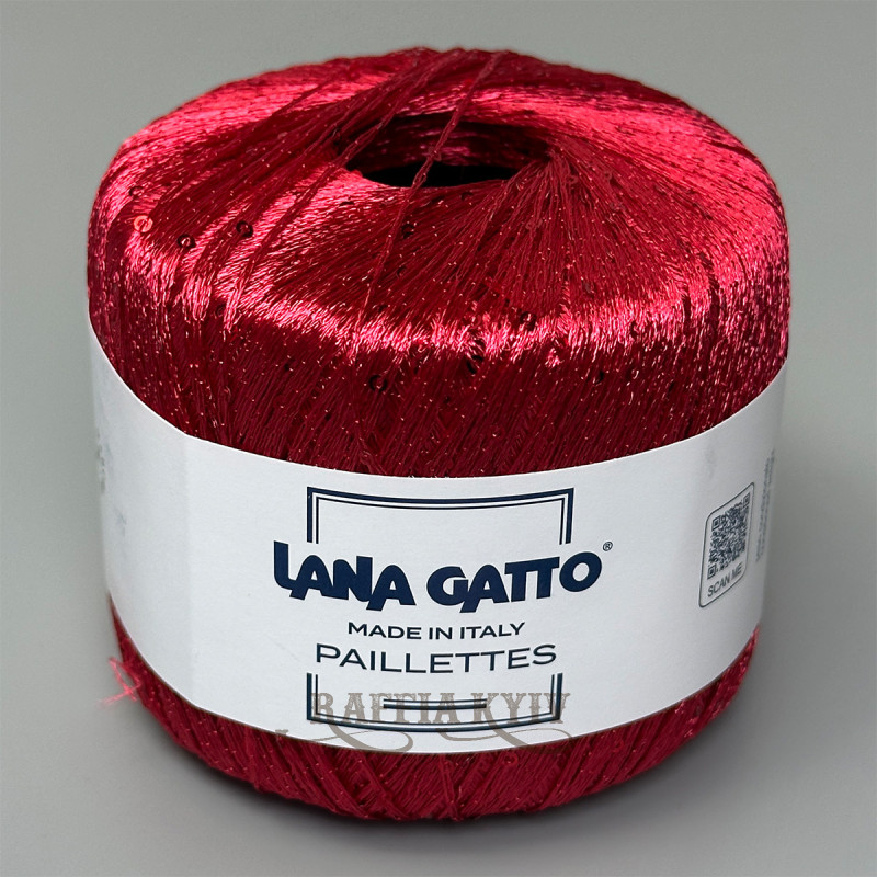 Пряжа з паєтками Lana Gatto Paillettes 30101 (Rosso)