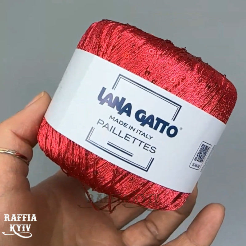 Пряжа з паєтками Lana Gatto Paillettes 30101 (Rosso)