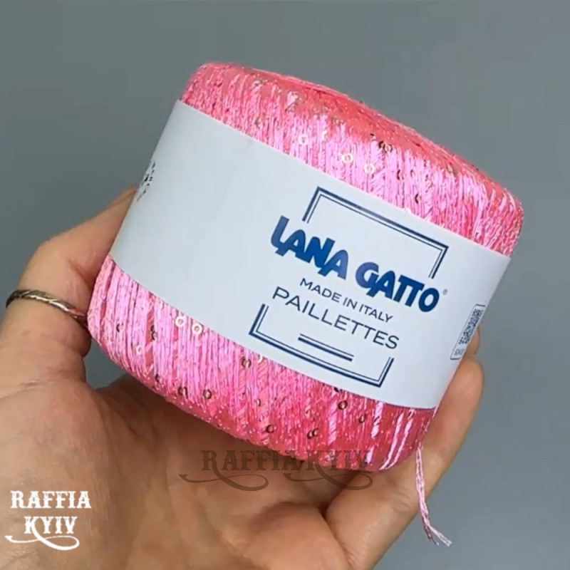 Пряжа з паєтками Lana Gatto Paillettes 30786 (Rosa)