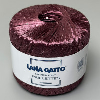 Lana Gatto Paillettes sequined yarn, Wine