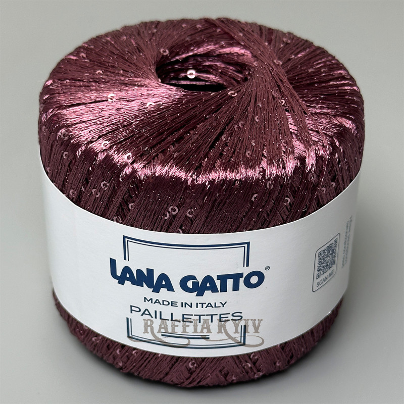 Пряжа з паєтками Lana Gatto Paillettes 31157 (Borgogna)