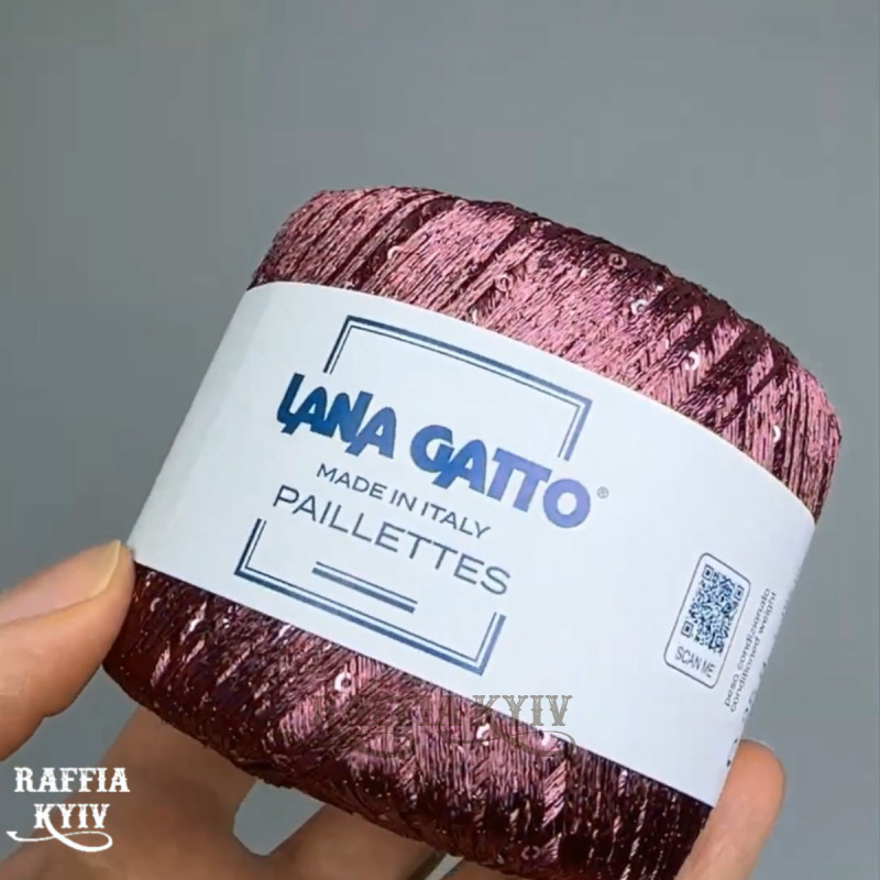 Пряжа з паєтками Lana Gatto Paillettes 31157 (Borgogna)