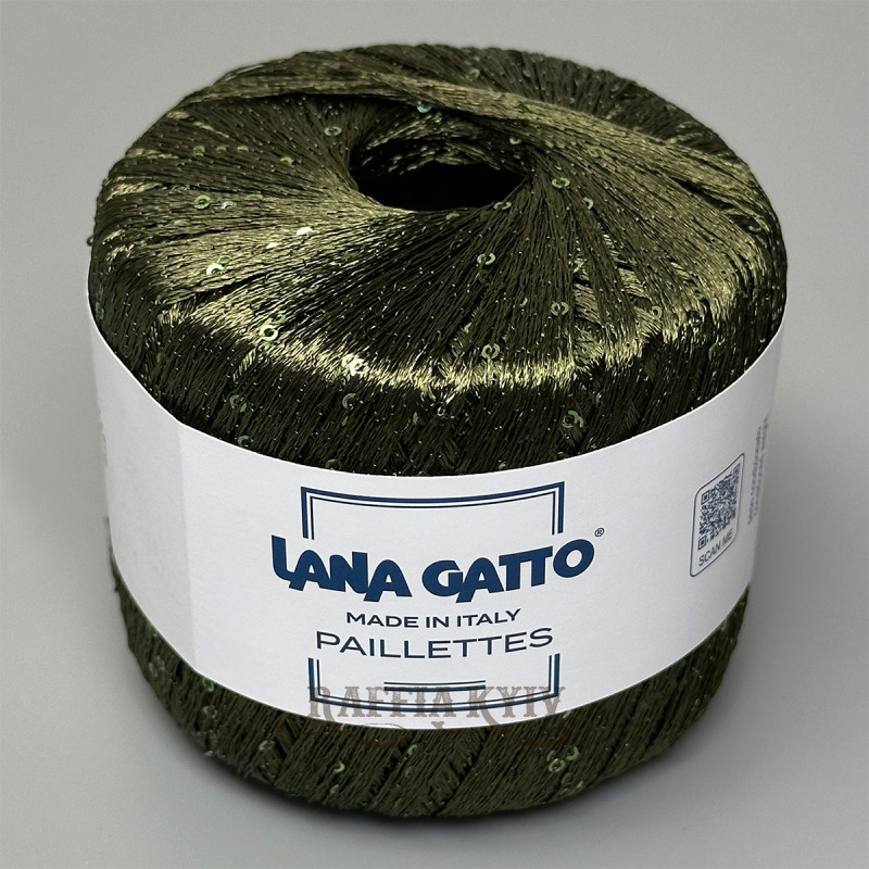 Пряжа з паєтками Lana Gatto Paillettes 31162 (Verdone)
