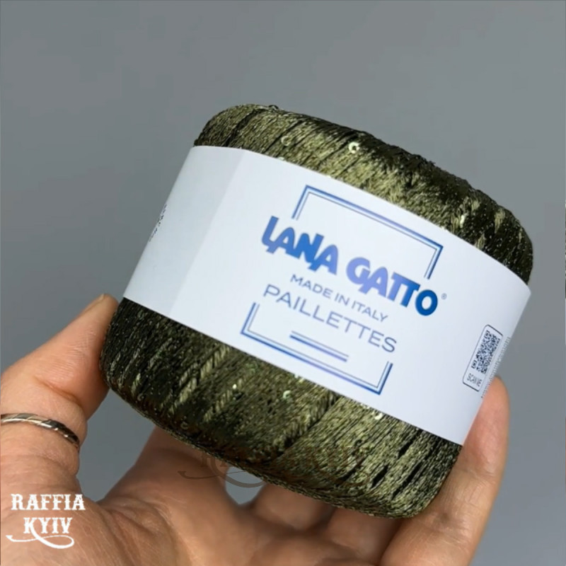 Пряжа з паєтками Lana Gatto Paillettes 31162 (Verdone)
