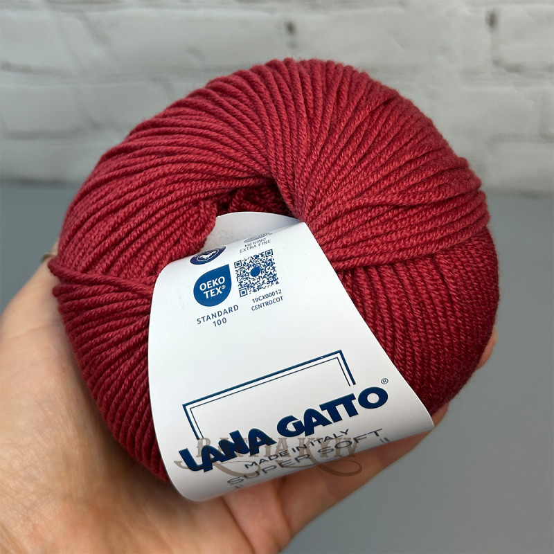 Пряжа Lana Gatto Super Soft, гранатовая