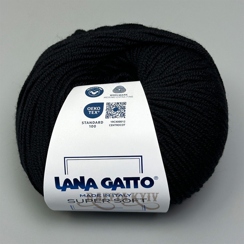 Пряжа Lana Gatto Super Soft, черная
