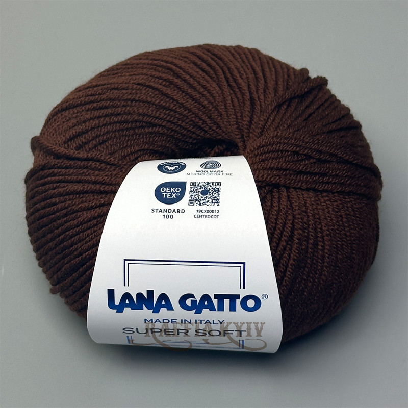 Пряжа Lana Gatto Super Soft, шоколадна