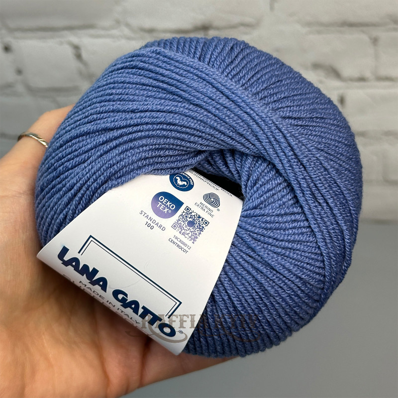 Lana Gatto Super Soft Yarn, Grey Blue
