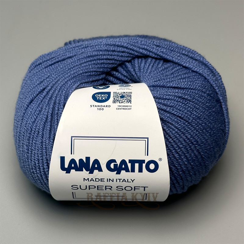 Lana Gatto Super Soft Yarn, Grey Blue