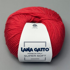 Пряжа Lana Gatto Super Soft, яскраво-червона