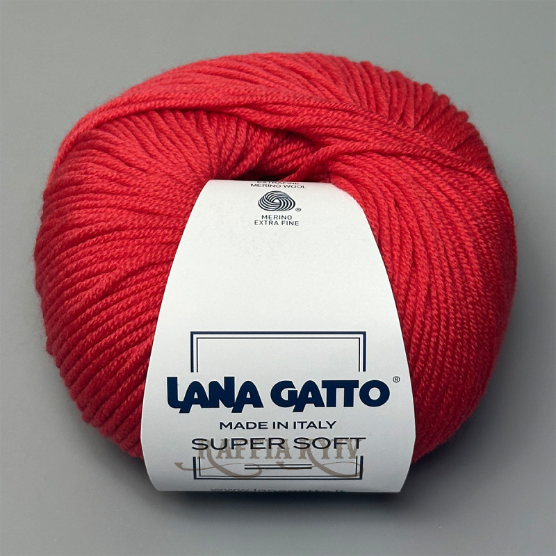 Lana Gatto Super Soft Yarn, Bright Red