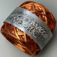 Помаранч трикотажна пряжа Metallic, 60÷65 м