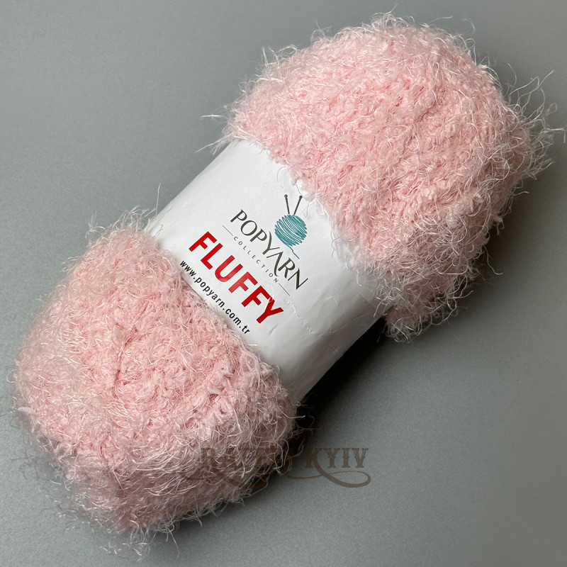 Рожева пудра плюшева пряжа Fluffy, 100 г